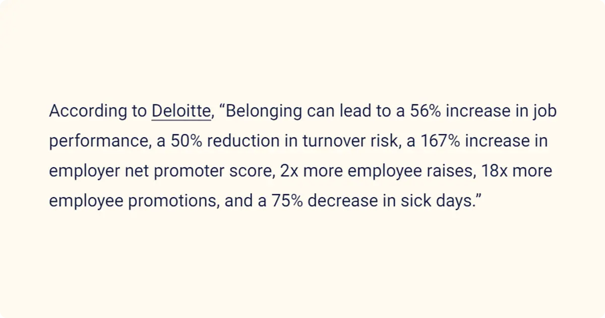 Deloitte research on the impact of belonging in the workplace