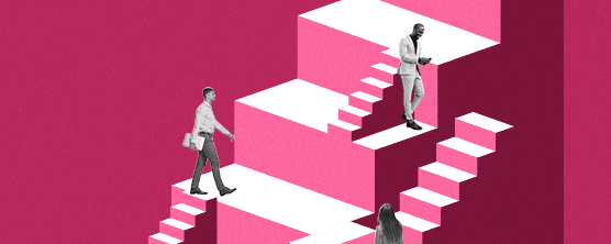 Snippet image from the 2026 Humans at Work Barometer Report, of people on stairs