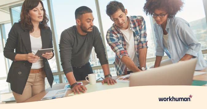 A team leader giving a positive note to his team