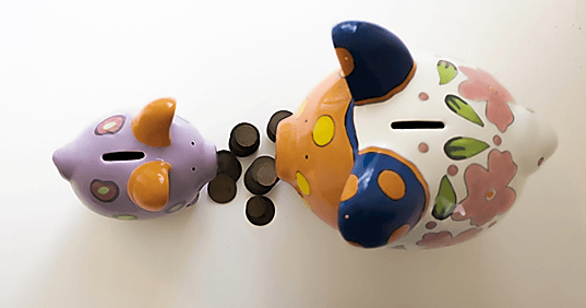 piggy banks with coins