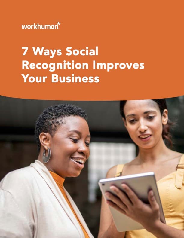 cover image for the "7 Ways Social Recognition Improves Your Business" report