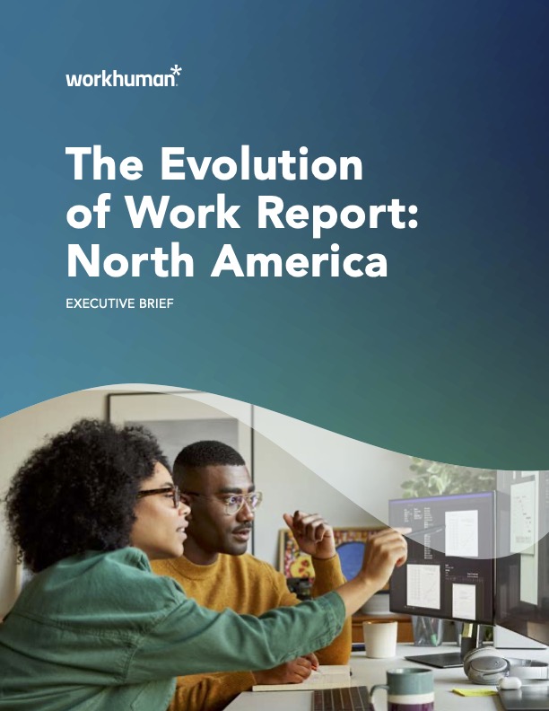 Cover image for the report, "Executive Brief: The Evolution of Work Report North America"