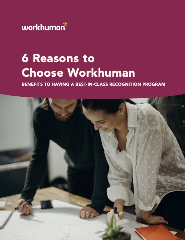 Cover image for the report, "6 Reasons to Choose Workhuman"