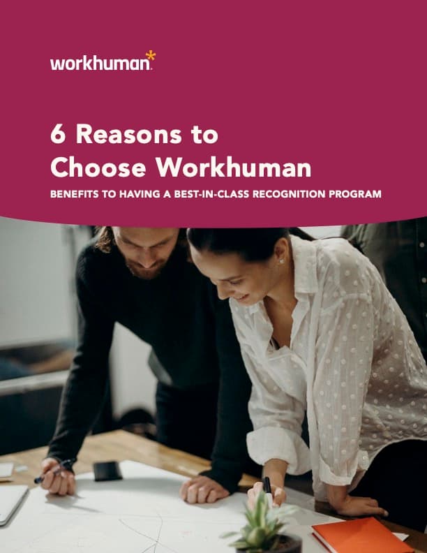 Cover image for the report, "6 Reasons to Choose Workhuman"