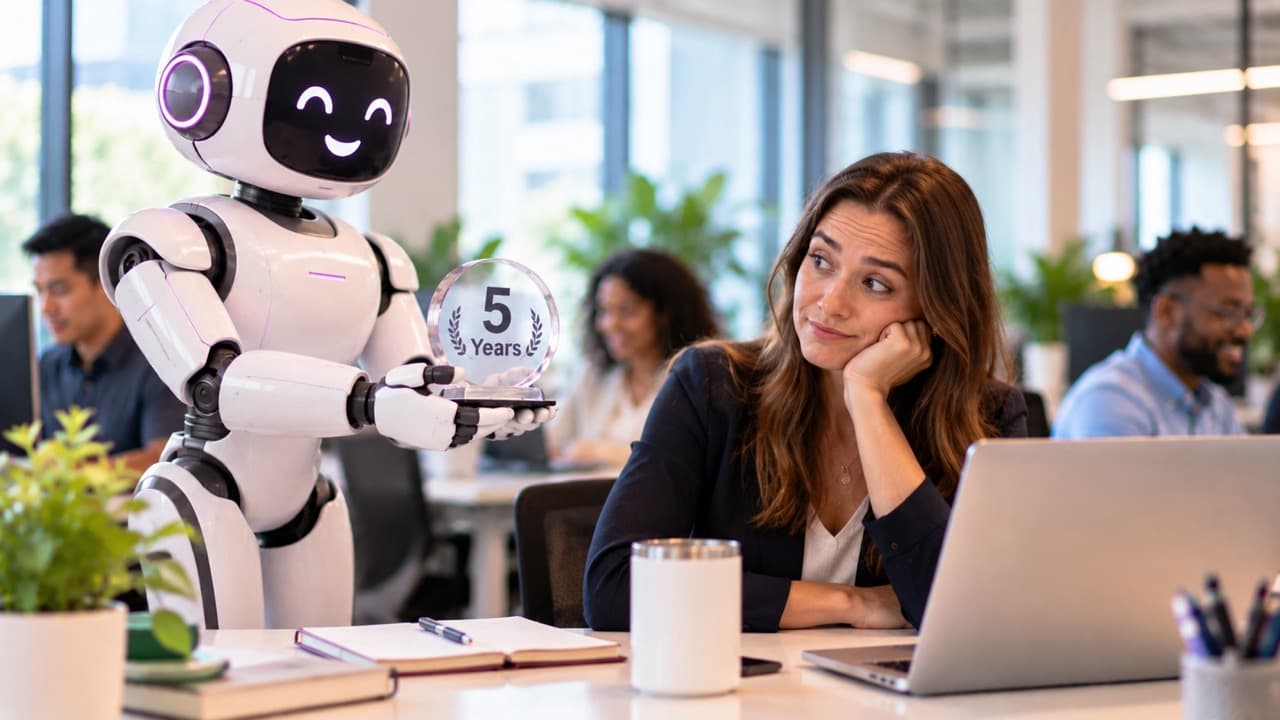 A employee is not happy about receiving an automated gift.