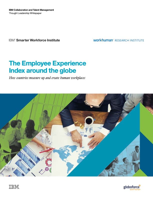 Cover image for the report, "Employee Experience Around the Globe"