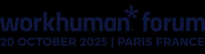 A logo for the Workhuman Forum featuring the text "workhuman+ forum" prominently displayed. The logo is set against a simple background, emphasizing the clarity and professionalism of the brand.