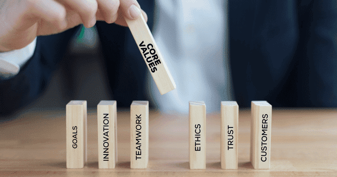 Company's core goals are to be innovative, collaborative, ethical, trustworthy, and focused on their customers.