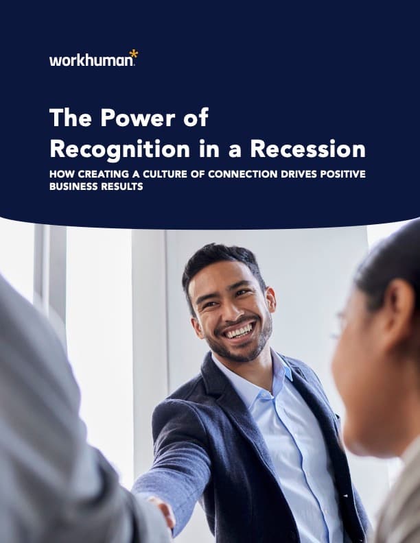 cover image for the report, "The Power of Recognition in a Recession"