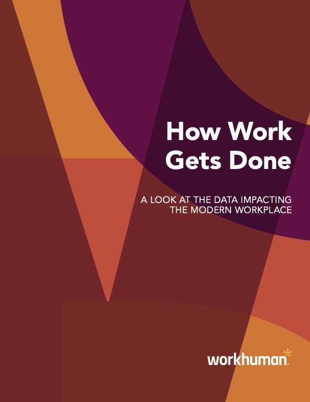 cover image for the report, "How Work Gets Done: A Look at the Data Impacting the Modern Workplace"