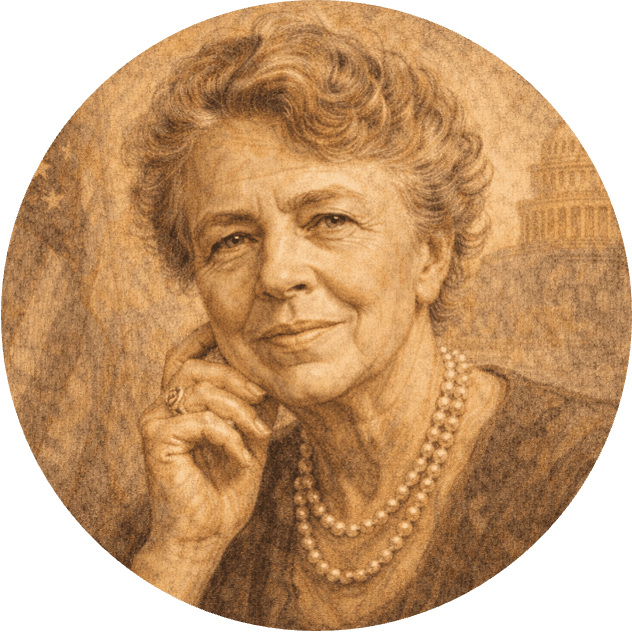 Eleanor Roosevelt portrait, drawing