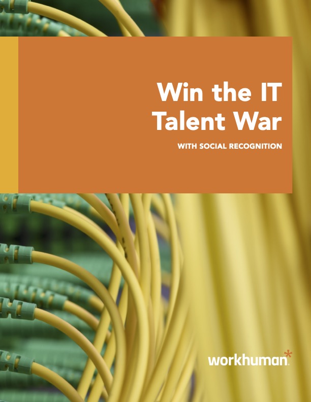 cover image for the "Win the IT Talent War with Social Recognition" Report