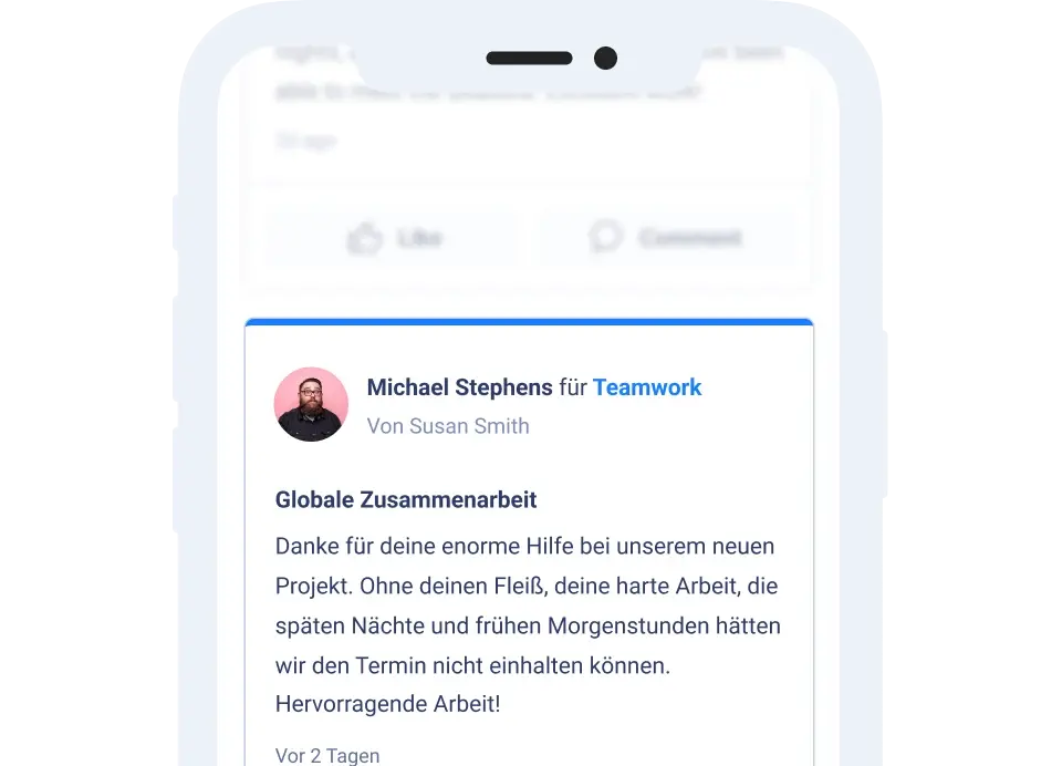 Eine mobile App, die einen sozialen Feed anzeigt.