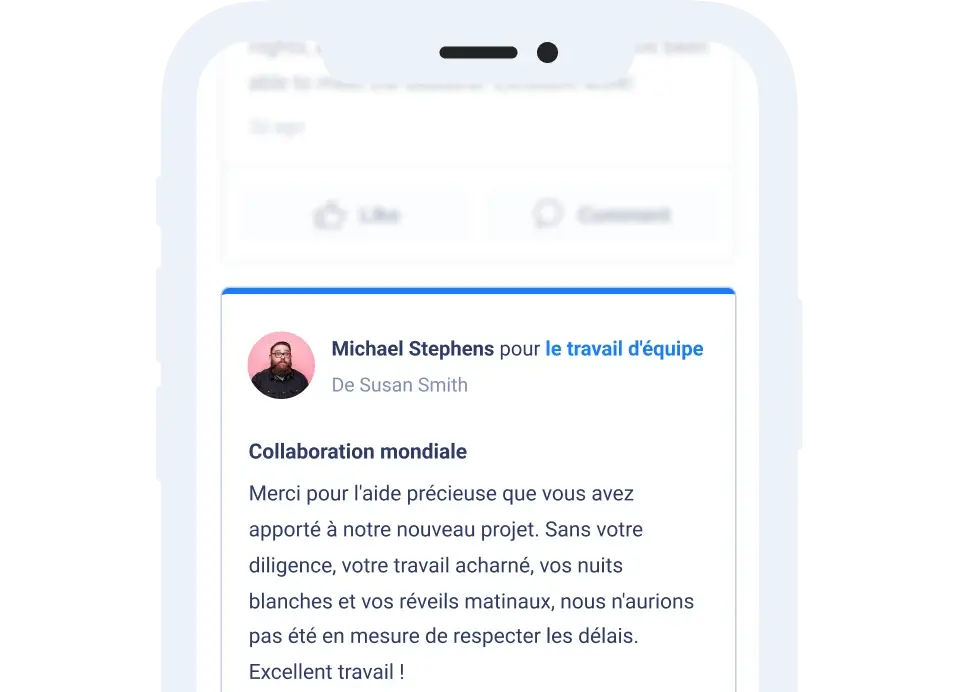Une application mobile affichant un flux social.