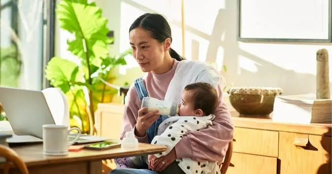 working from home with child