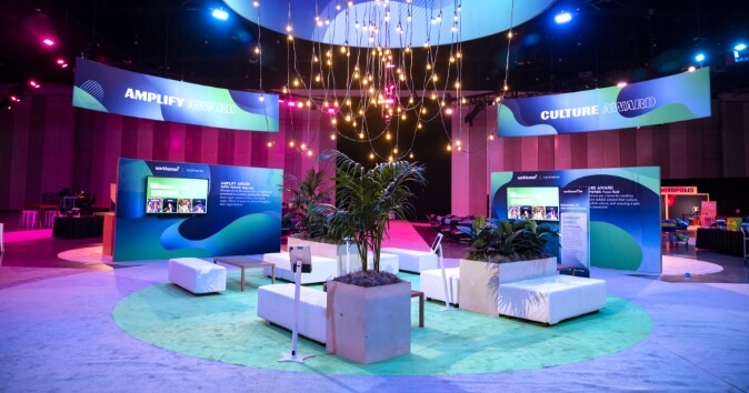 Bright event space.