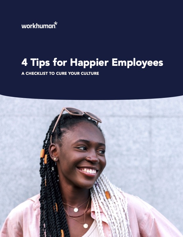 cover for the report, "4 Tips for Happier Employees"