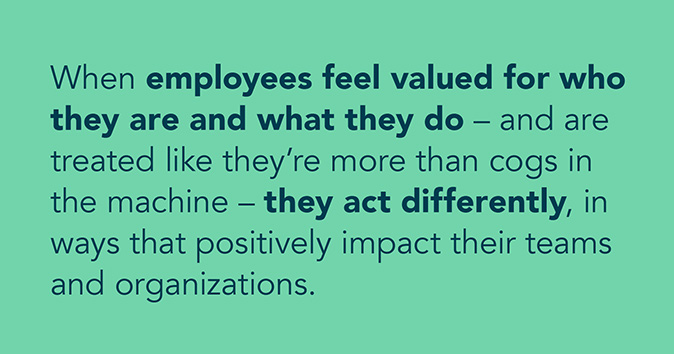 Text emphasizing the importance of recognizing employees' value.