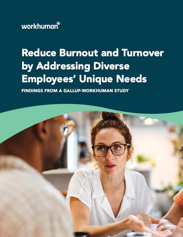 cover for the report "Reduce Burnout and Turnover by Addressing Diverse Employees’ Unique Needs"
