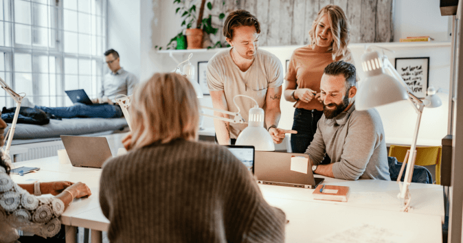 Employees work together to ensure high performance