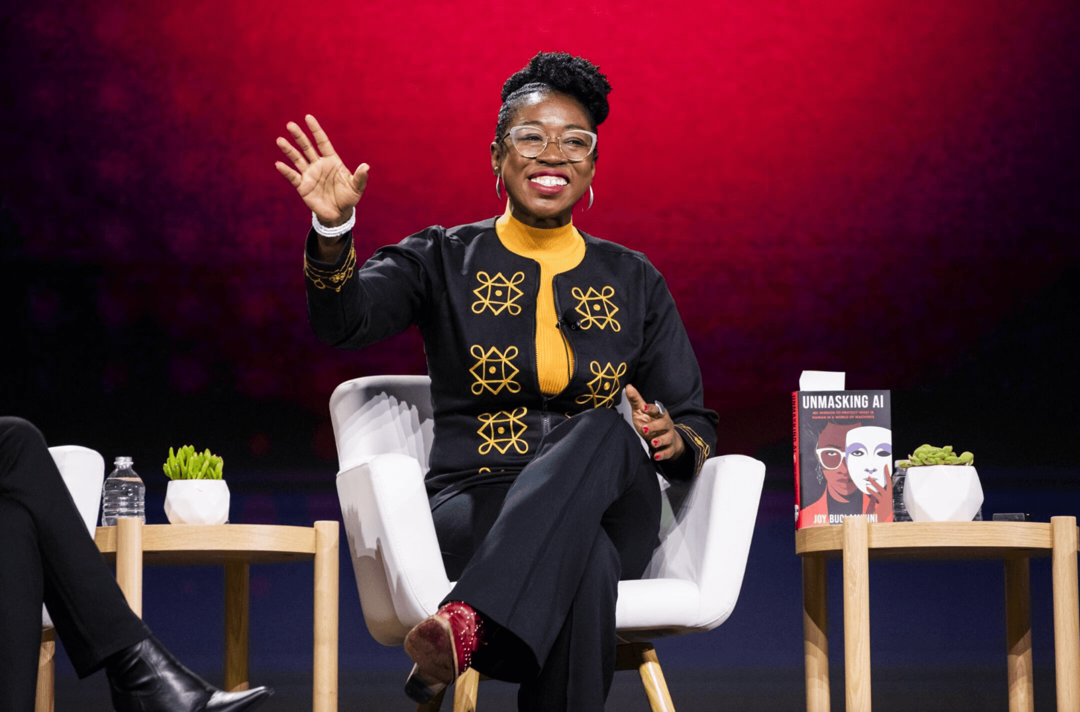 Dr. Joy Buolamwini speaking at Workhuman Spotlight