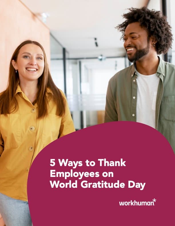 cover image for the "5 Ways to Thank Employees on World Gratitude Day" report