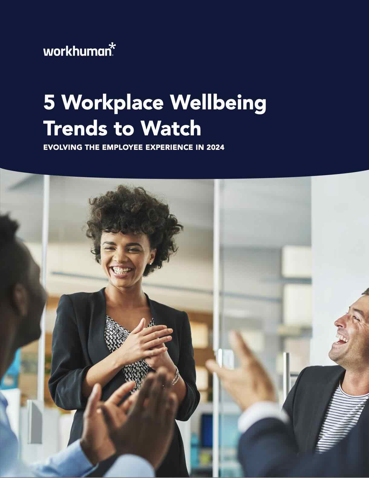 cover image for "5 Workplace Wellbeing Trends to Watch" report