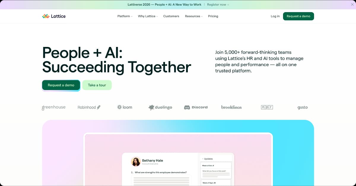 Lattice AI-powered employee performance platform.