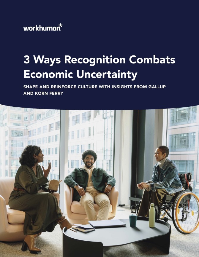 Cover image for, "3 Ways Recognition Combats Economic Uncertainty" report