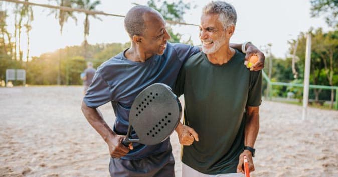 older men playing racquetball