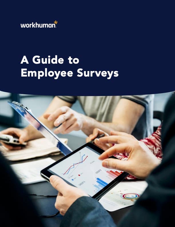Cover image for the report, "A Guide to Employee Engagement Surveys"