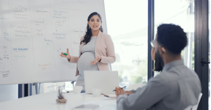 pregnant woman at work