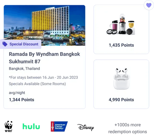 redeemable recognition points options from workhuman
