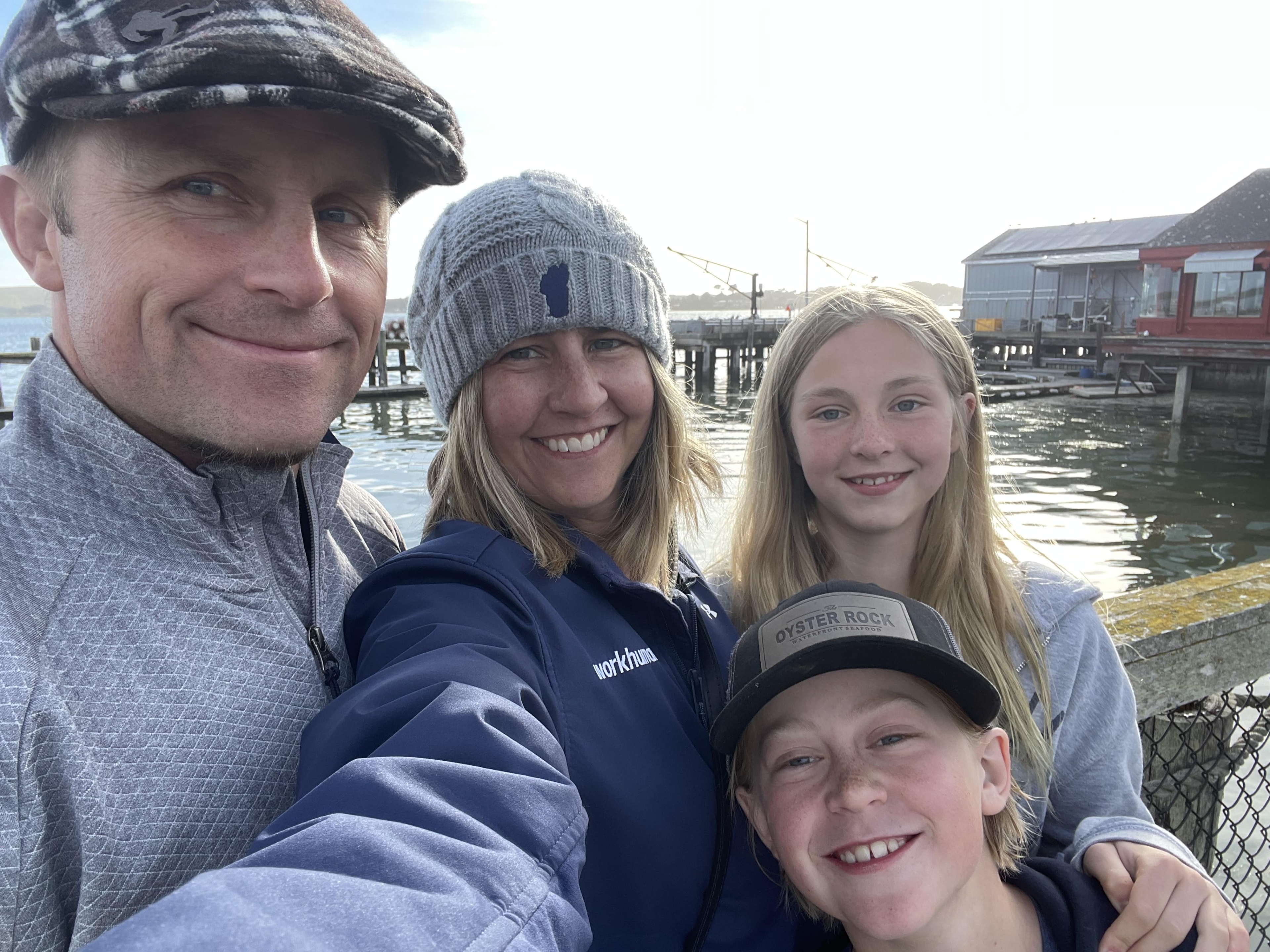 Nina and family on the waterfront