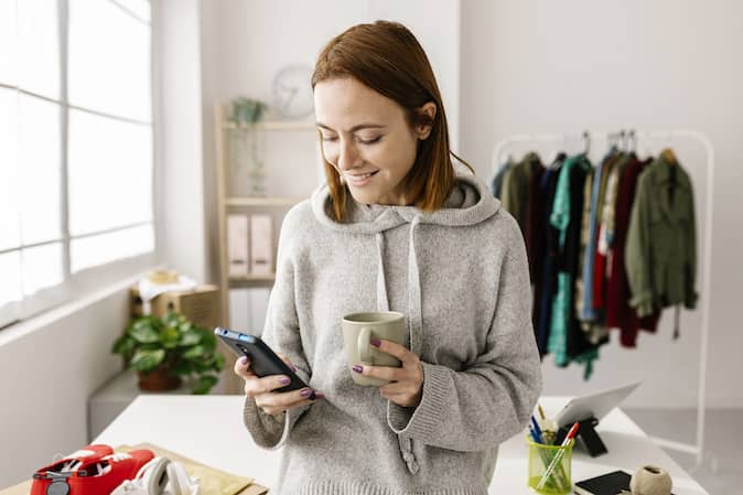an employee viewing her rewards through the employee recognition platform"