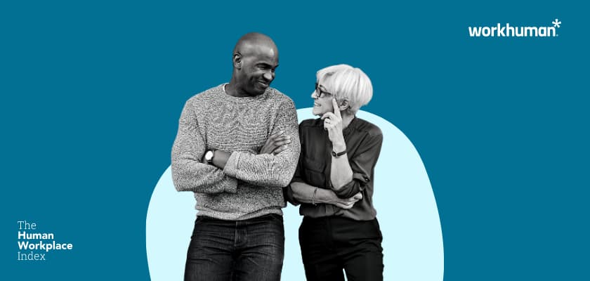 woman and a man leaning together and looking at each other