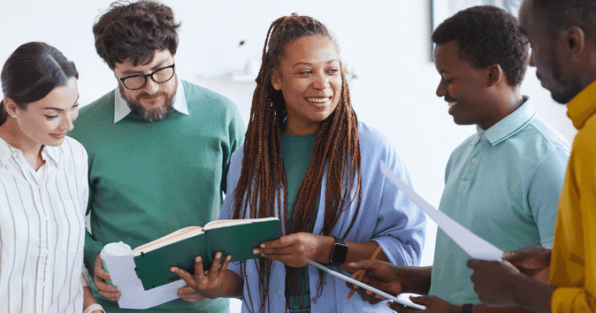 Team going over example words to use in your letter