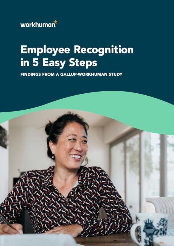 Cover image for the report, "Employee Recognition in 5 Easy Steps"