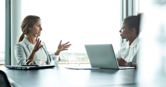 An employee and manager having a discussion