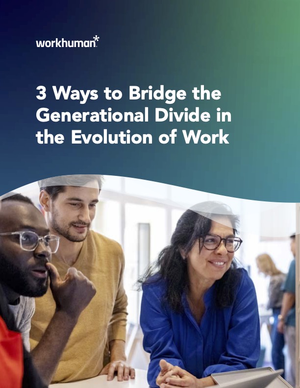cover image for the report "3 Ways to Bridge the Generational Divide in the Evolution of Work"