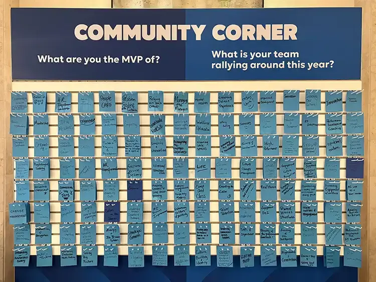 Customers shared their team rally cries on this board in our Community Corner.