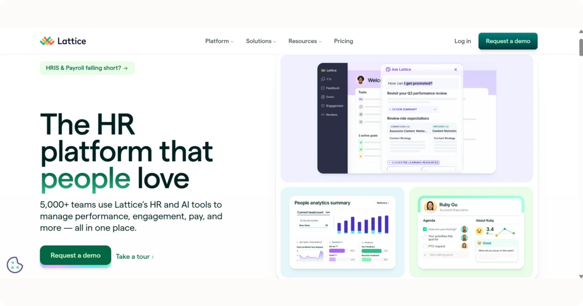 The homepage of Lattice.