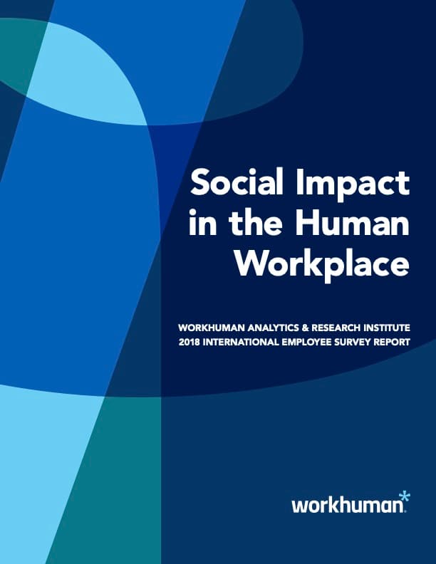 cover image for the report, "Social Impact in the Human Workplace"