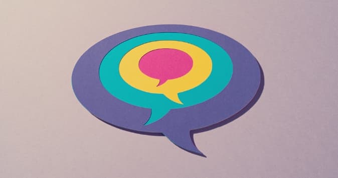 Chat bubbles in a bullseye shape concept illustration.