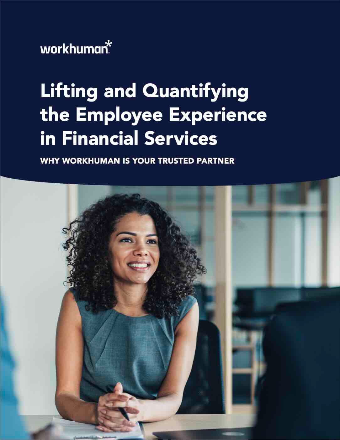 Cover image for, "Lifting and Quantifying the Employee Experience in Financial Services" report