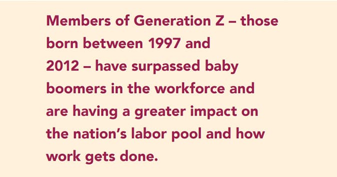 Generation Z has surpassed baby boomers in the workforce, according to a new report from Paychex.