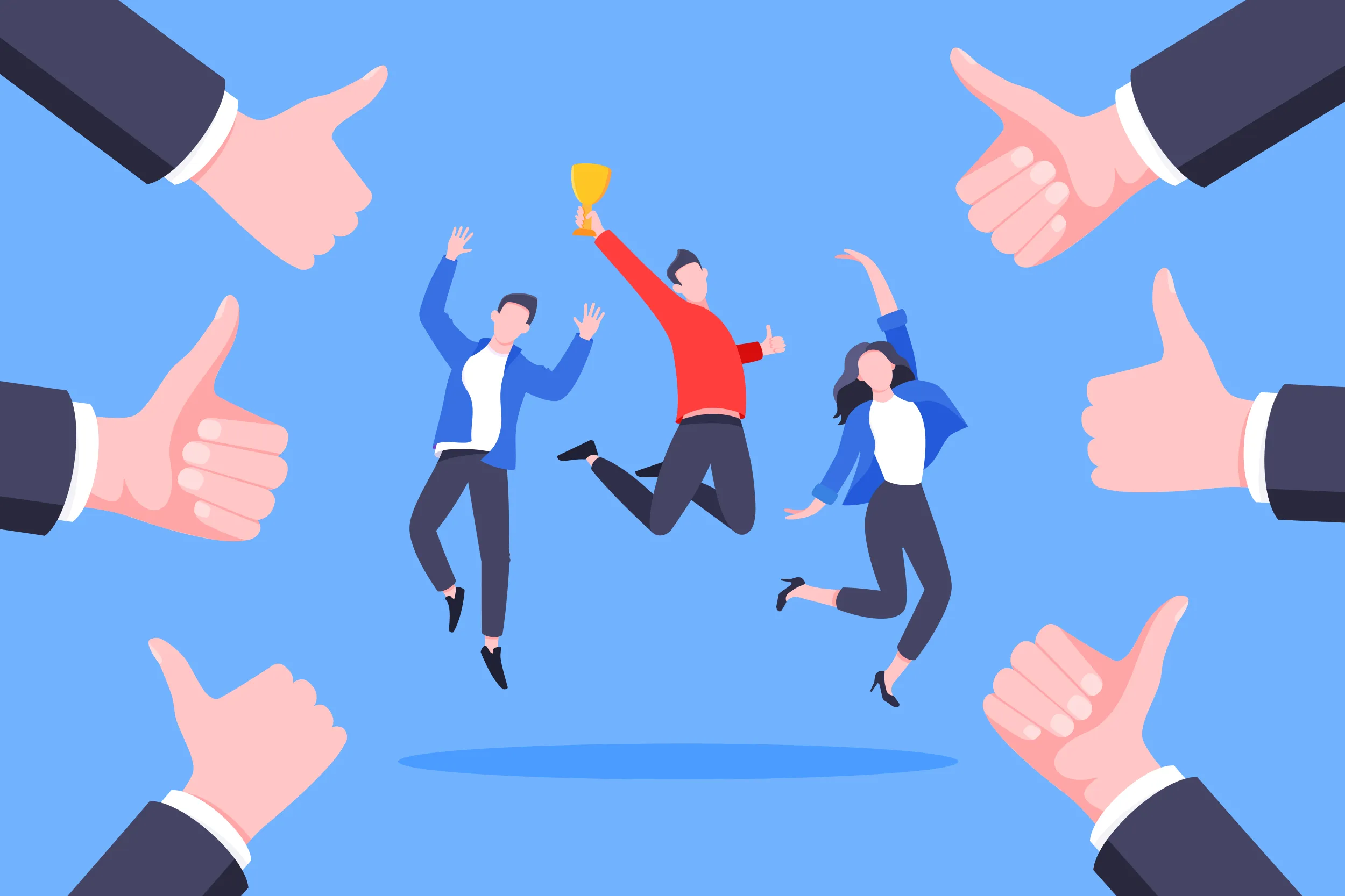 People jumping for joy